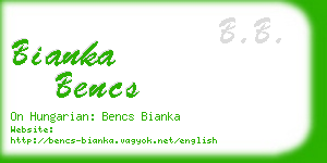 bianka bencs business card